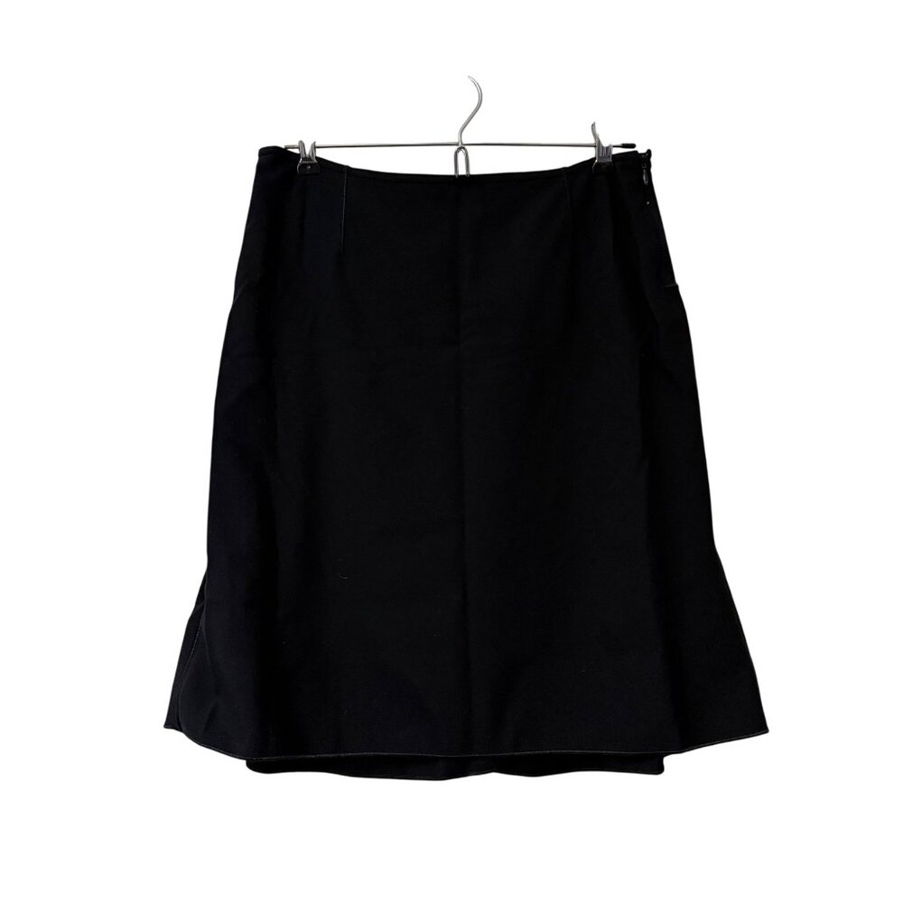 Wolford Black A Line Knit Viscose Side Zip Skirt Womens Size 34